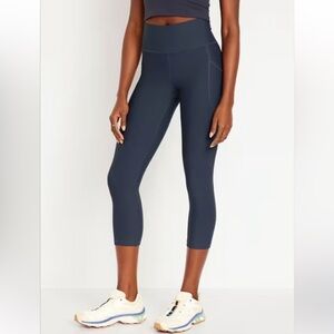 Old Navy Powersoft high waist crop leggings blue grey size small S NEW NWT